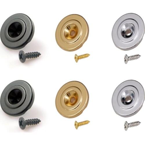 2 Pieces Round Style String Tree String Retainer with Mounting Screws for Bass Electric Guitar Parts