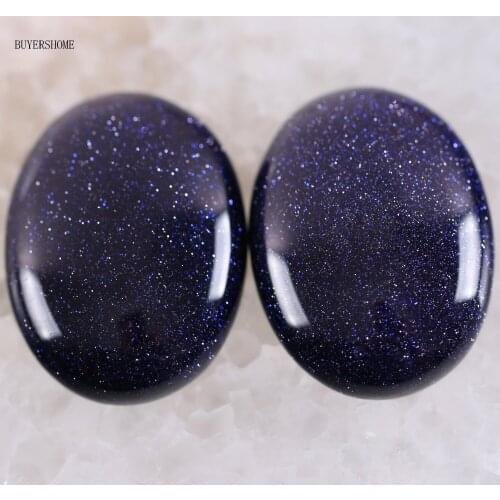 2Pcs/Lot 22x30MM Oval Natural Stone Bead Blue Sandstone CAB Cabochon For Jewelry Making DIY Bracelet Necklace K507