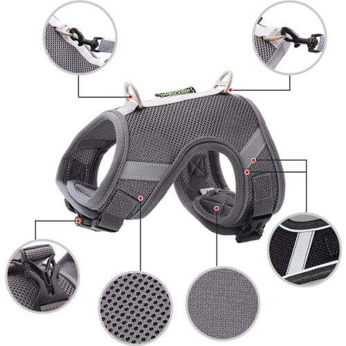 2021 new pet traction rope polyester mesh breathable dog chest harness reflective dog rope pet supplies