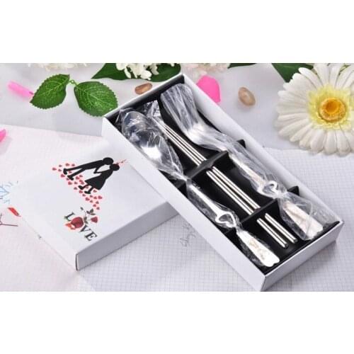 400sets/lot heart spoon fork and chopstics set of 3pcs tableware bridal shower favors wedding gifts for guest