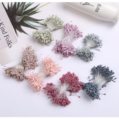 400 pcs artificial flower matte double-headed mini stamens cakes decorated flowers DIY wreaths Christmas scrapbook accessories