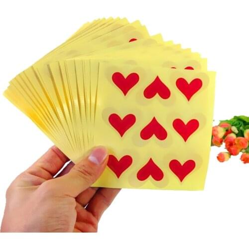 900PCS Vintage Transparent red love heart Romatic Self-Adhesive Gift decration DIY Multifunction Stickers free shipping