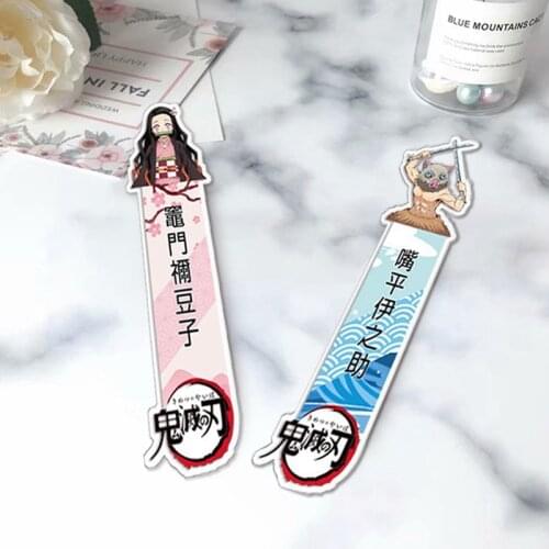 Anime Demon Slayer Kimetsu No Yaiba Bookmark Child Student Kawaii Gift Bookmarks Office Stationery School Learning Supplies