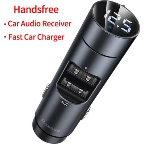 Fast Car Charger Dual USB FM Transmitter Bluetooth 5.0 Wireless Handsfree Car Audio Receiver MP3 Player Digital Display Charging