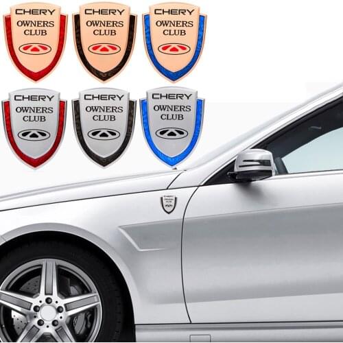 Car Styling Side Window Trunk Badge Metal Shield Emblem Sticker for Chery QQ Tiggoa A3 A5 M11 Fora Amulet Auto Decal Accessories