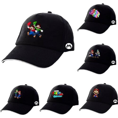 New Super Mario Baseball Cap Mens and Womens Adult Hat Sun Hat Fashion Wild Sports Games Anime Shopping Cap Star Casual Hat