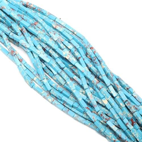 Natural Stone Beads Emperor Stones Rectangle Loose Spacer Beads for Necklace DIY Bracelet Jewelry Making DIY Accessories 4x13mm