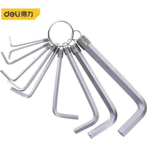 Deli Allen Wrench Hex Key 10PCS Set Short Long Arm CR-V Steel For Bicycle Motorcycle Repair Tools 1.5-10mm Hex Allen Key Spanner