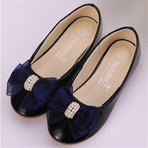 Girl flat heels spring and autumn style lace girl shoes in childrens shallow mouth childrens shoes leather shoes