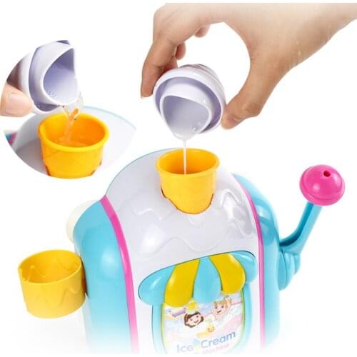 Children Bathroom Ice Cream Bubble Making Machine for Newborn Summer Shower Gel Bath Baby Toys Kids Unisex Outdoor Play Dolls
