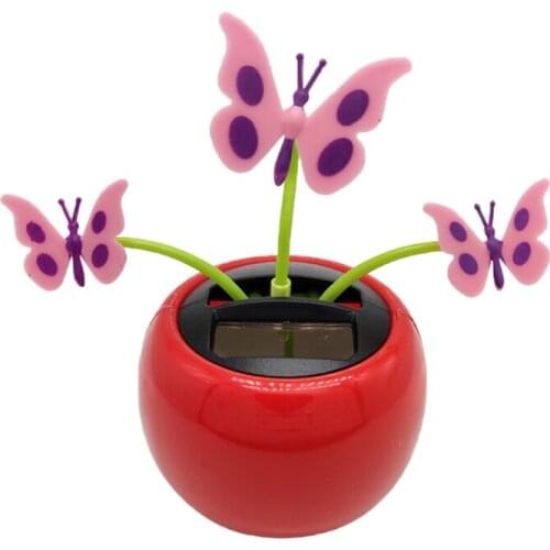 Eco-friendly Solar Dancing Flowers in Pots Car Dashboard Decor