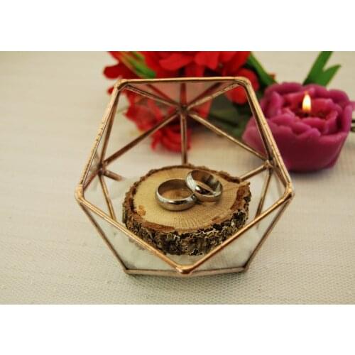 Wedding Ring Holder Carrying Box Glass Ring Pillow Jewelry Box Mini Glass Container Christmas Valentines Day Gift