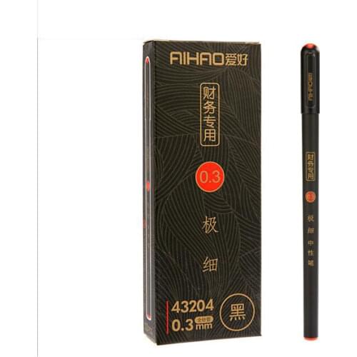 6pcs/Set 0.3mm Black Finance Gel Pens Kawaii Chinese Elegant Gel Pen For Student Writing Office School Supplies Stationery