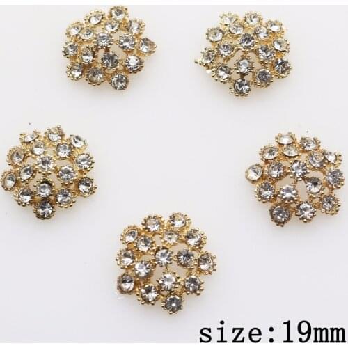 YWXINXI New Hot 10Pcs 19mm Round alloy Diy jewelry Accessories alloy Rhinestone pedestal embellishments caps wedding Decoration