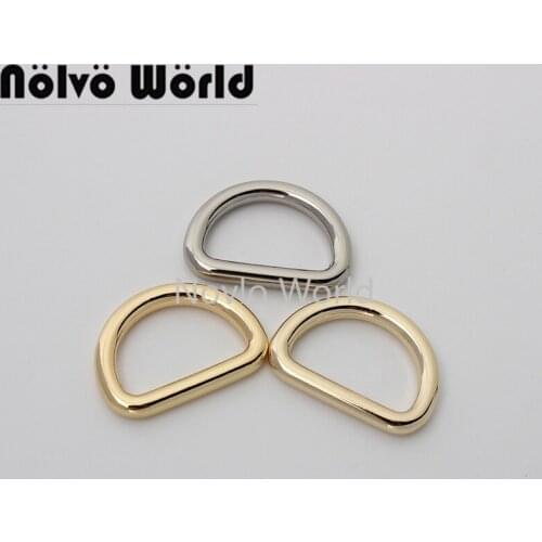 10-50 pieces 4 colors 3.0mm 4.0mm wire 20mm 3/4'' round edge cast-solid d ring for backpack close D buckles bag parts