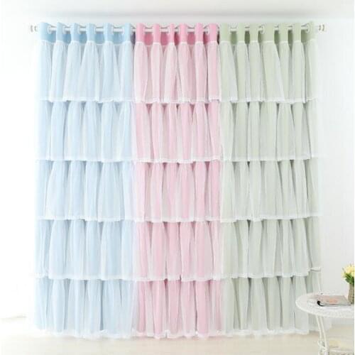Korean Princess Style Window Blackout Curtains For Living room girls Bedding room Drapes Cotinas para sala decorative