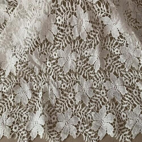 1yards Nigerian Lace Fabric 2019 African Cord Laces Fabrics High Quality Guipure Cord Lace Fabric For French Wedding Party Dress