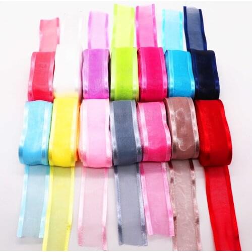 5M 25mm Satin Edge Organza Ribbon for Wedding Party Decoration Handmade Ribbon Gift Wrapping Hair Bows DIY Christmas Ribbon