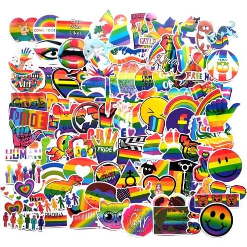 100Pcs Colorful Cartoon Rainbow DIY Sticker Cute For Laptop Luggage Skateboard Motorcycle Refrigerators Toy Graffiti Stickers