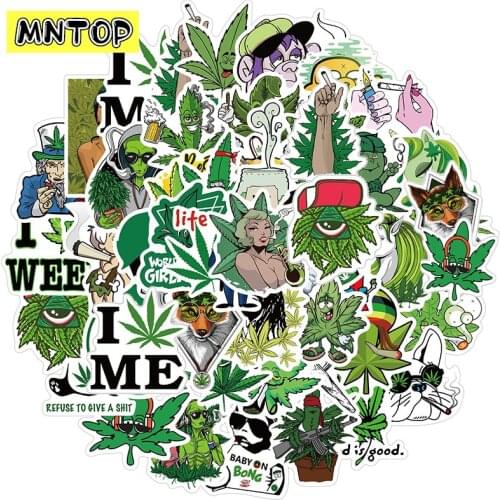 10/30/50Pcs/set Joke Leaves Characters Smoking Weed Graffiti Stickers For Bomb Motorcycle Laptop Luggage Kids Toy Fridge