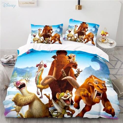 New Ice Age Bedding Set Cartoon Printed Duvet Cover Set with Pillowcase 2/3pcs Bedclothes Twin Full Queen King Size Dropshipping