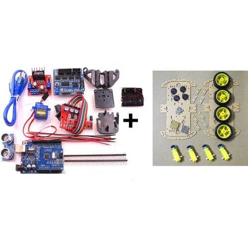 New Avoidance tracking Motor Smart Robot Car Chassis Kit Speed Encoder Battery Box 2WD Ultrasonic module For Arduino kit
