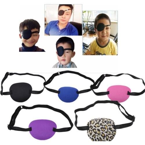 Adult Child Single Eye Cover Silk Eyeshade Sleeping Eye Mask One-eyed Cover Portable Soft Eye Patch Amblyopia Traning Goggles