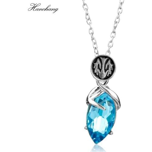 Hot Game Final Fantasy Necklace Blue Crystal Jewelry Pendants Necklace YUNA Gift For Women Girl Party Accessories Choker Colar