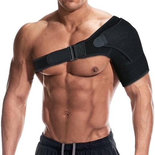 Adjustable Shoulder Protector Sports Single Shoulder Support Belt Warmer Brace Elastic Neoprene Bandage Pad Pain Relief Strap