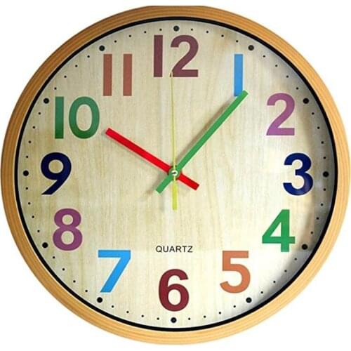 Horloge muraleSilent Kids Wall Clock 12 Inch Non-Ticking Battery Operated Colorful Decorative Clock