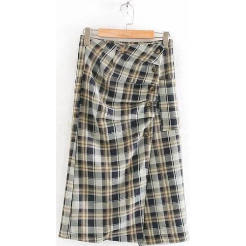 Sexy Plaid Ankle Length Culottes Skirts DLBSQ079