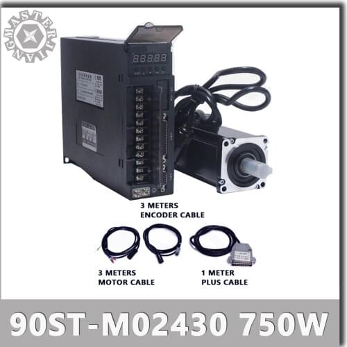 220V 90ST-M02430 0.75KW AC Servo motor 2.4 N.M. 750W 3000RPM Single-Phase A1-SVD Driver