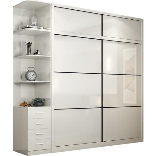 Wardrobe modern simple family bedroom sliding door cupboard lockers
