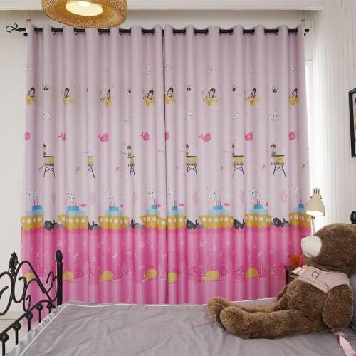 Ready Stock Cartoon Summer Pattern Blackout Curtains For Children Living Room Bedroom Kids Window Treatments for Boys 2JL402A