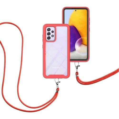 Silicone Chain Necklace Phone Case For Samsung Galaxy A82 A52 A32 A42 A72 5G A31 A51 A71 A21 Lanyard Neck Strap Rope Cord Cover