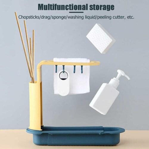 Kitchen Sink Drain Rack Telescopic Sink Shelf Soap Sponge Drain Rack Faucet Holder Adjustable Bathroom Sink Organizer Cases