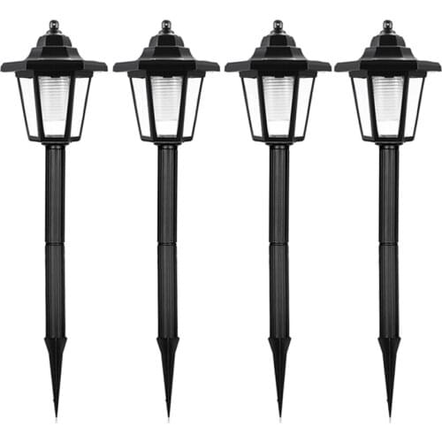 4PCS LED Garden Lamp Solar Powered Hexagonal Pathway Night Light Waterproof Outdoor Garden Landscape Yard Patio Lamp