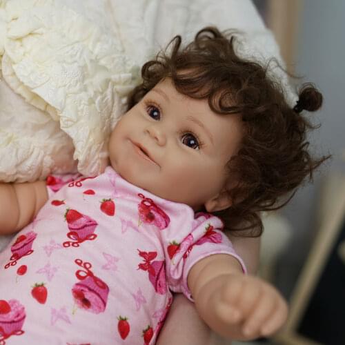 RSG Reborn Baby Doll 20 Inches Lifelike Newborn Smiley Baby Girl Maddie Vinyl Reborn Baby Doll Gift Toy for Children