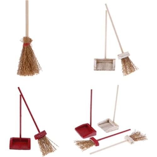 1:12 Dollhouse Miniature Fairy Garden Broom Cleaning Tools Furniture Toys