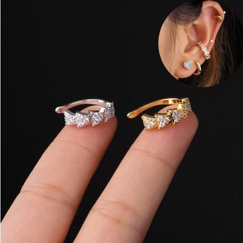 1PC New Fashion Crystal Zircon Cartilage Ear Clip Ear Buckle Earrings For Women Fake Piercing Party Jewelry Daily Wear Gift