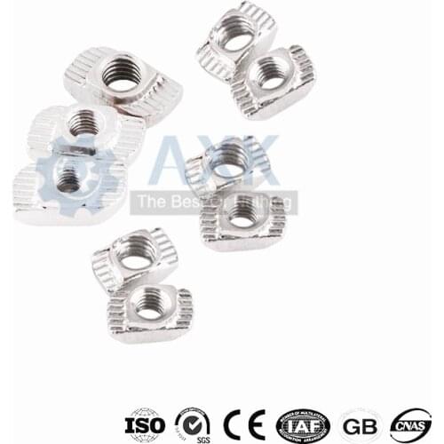 100pcs 50 pcs M3/M4/M5*10*6 For 20 Series Slot T-nut Sliding T Nut Hammer Drop In Nut Fasten Connector 2020 Aluminum Extrusions