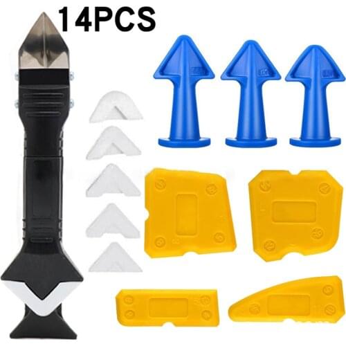 14pcs Silicone Remover Sealant Smooth Scraper Caulk Finisher Grout Kit Tools Floor Mould Removal Hand Tools Set Accessories