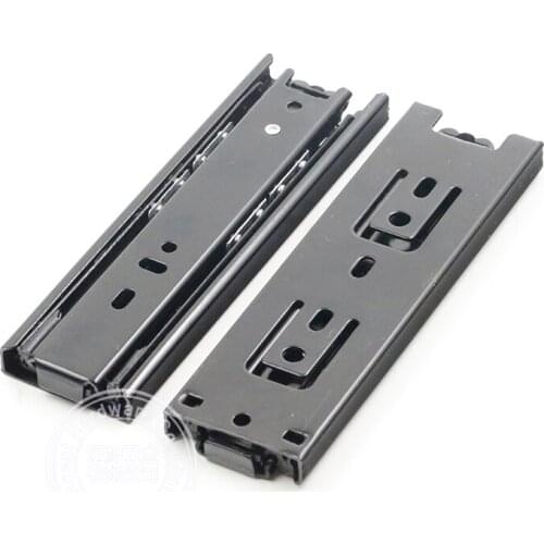 Small size 4 in 3 Sections Telescoping Ball Bearing Damper Drawer Slide Silver Tone Dresser Steel Ball Rail locker Slides 2Pcs