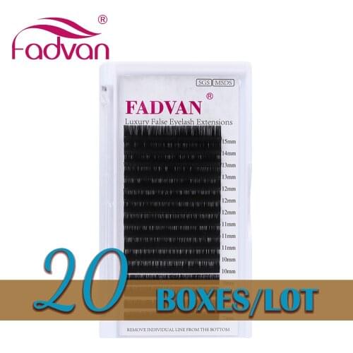 20Boxes Wholesale Price Fadvan Classical Individual False Eyelash Extensions Faux Mink Makup Lashes for Building