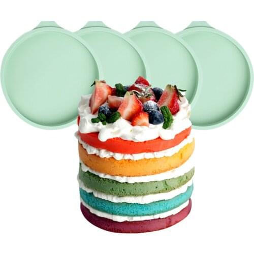 4pcs/set Cake Molds Silicone Non-stick Chocolate Moulds Round DIY Kitchen Baking Makers Molds Color Random 6/8Inches