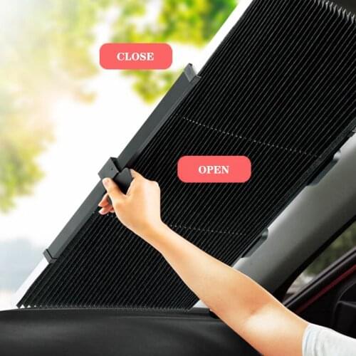 Car Auto UV Protection Heat Insulation Window Windshield Sunshade Retractable Folding Curtain Rear Visor