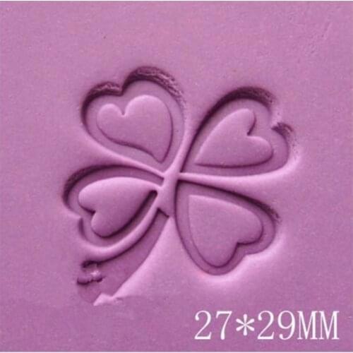 DIY Craft 29*27mm Clover Design Resin Soap Stamp Homemade Tools DIY Sugarcarft Candy Candle Stamp Soap Making Kits