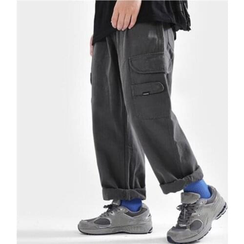 Cargo Pants Men Streetwear Loose Hip Hop Trousers Male Jogging Fashion Pocket Straight Pants Pantalones Cargo Hombres 2021