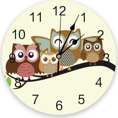 Cartoon Owl Clocks Wall Home Decoration Modern Kitchen Teen Room Bedroom Living Room Decor Wall Clock