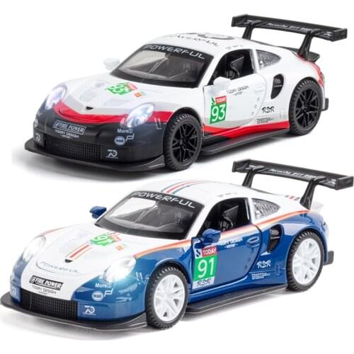 Finger Rock 1/32 Scale Diecasts Vehicles Porscheingly Alloy Sound Light Pull Back Racing Car Model Toys Collection Gifts For Kid